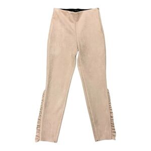 Zara Ultra Suede Legging with Side Ruffle in Nude Pink